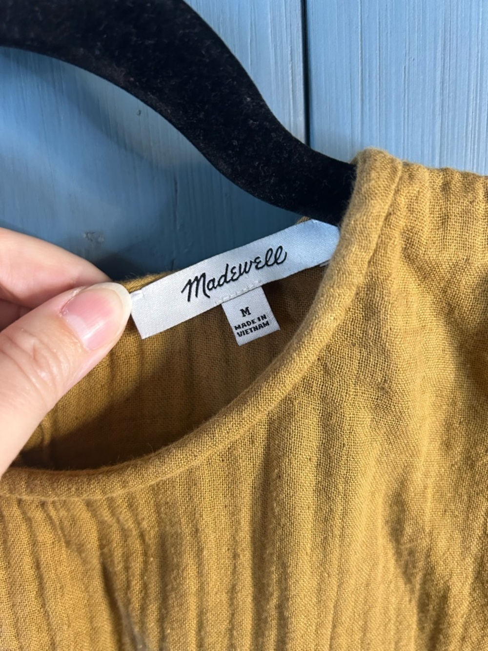 Madewell Lightspun Peplum Top in Camel Brown | Size Medium Classic Chic - Picture 7 of 14